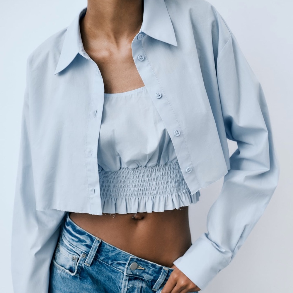 Zara Shirt with Cropped Top - 2pcs